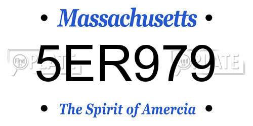 5ER979 Massachusetts License Plate