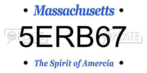 5ERB67 Massachusetts License Plate