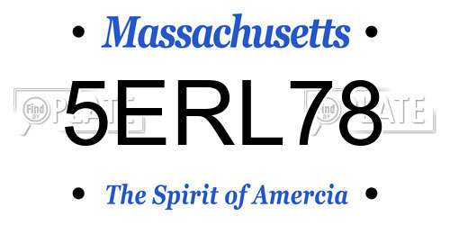 5ERL78 Massachusetts License Plate