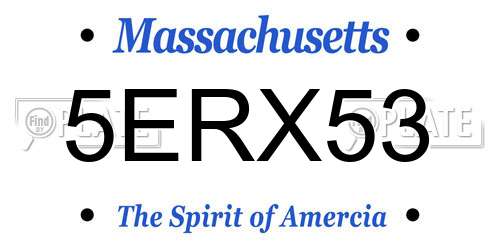 5ERX53 Massachusetts License Plate