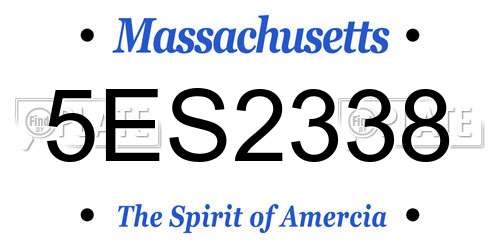 5ES2338 Massachusetts License Plate
