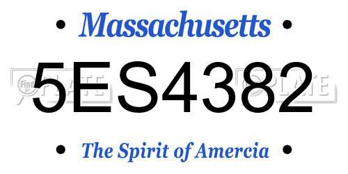 5ES4382 Massachusetts License Plate