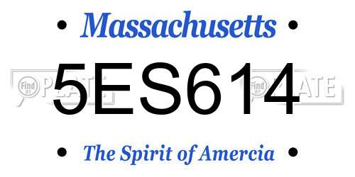 5ES614 Massachusetts License Plate