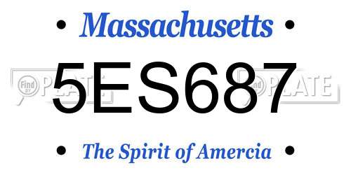 5ES687 Massachusetts License Plate