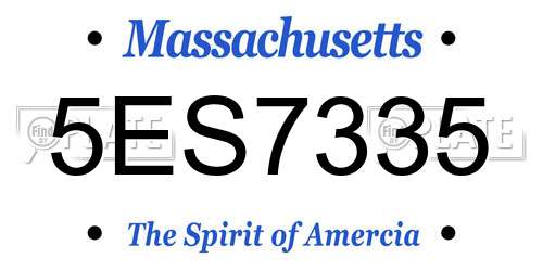 5ES7335 Massachusetts License Plate