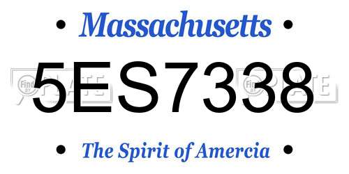 5ES7338 Massachusetts License Plate