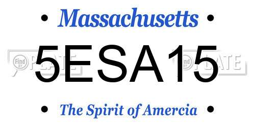 5ESA15 Massachusetts License Plate