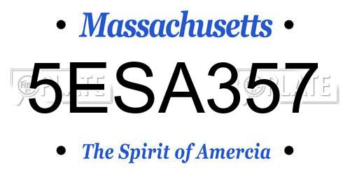 5ESA357 Massachusetts License Plate
