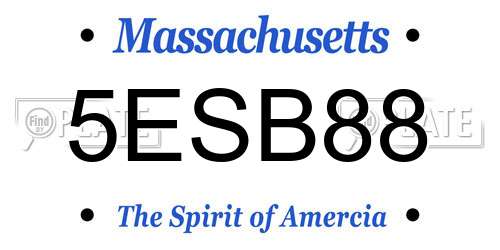 5ESB88 Massachusetts License Plate