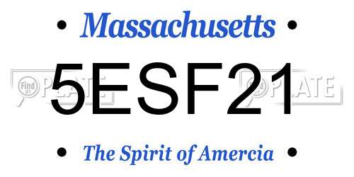 5ESF21 Massachusetts License Plate