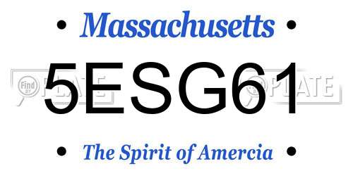 5ESG61 Massachusetts License Plate