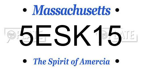 5ESK15 Massachusetts License Plate