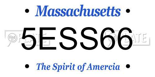 5ESS66 Massachusetts License Plate