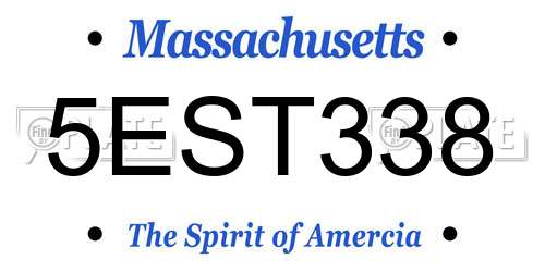 5EST338 Massachusetts License Plate