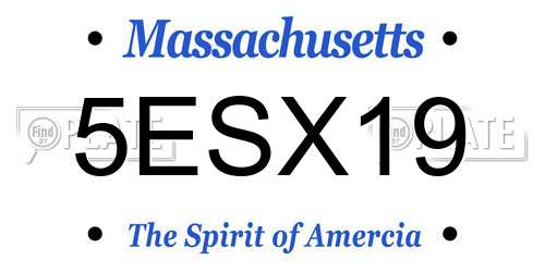 5ESX19 Massachusetts License Plate
