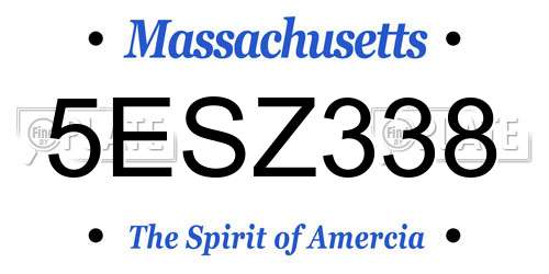 5ESZ338 Massachusetts License Plate