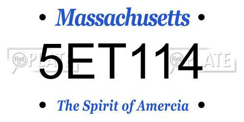 5ET114 Massachusetts License Plate