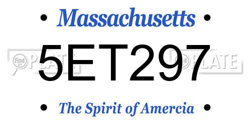 5ET297 Massachusetts License Plate
