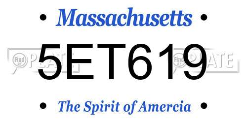 5ET619 Massachusetts License Plate