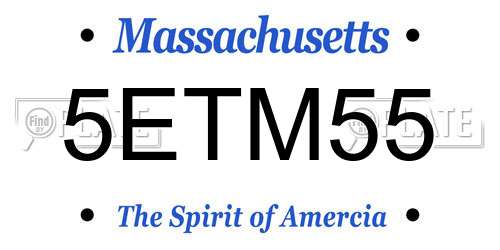 5ETM55 Massachusetts License Plate