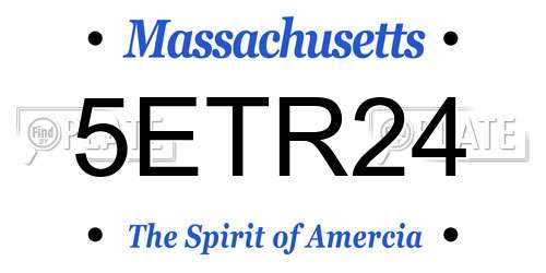 5ETR24 Massachusetts License Plate