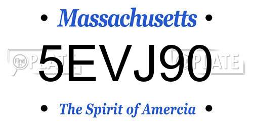 5EVJ90 Massachusetts License Plate