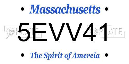 5EVV41 Massachusetts License Plate