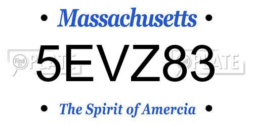 5EVZ83 Massachusetts License Plate