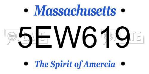 5EW619 Massachusetts License Plate