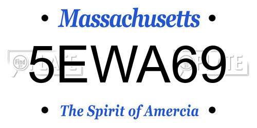 5EWA69 Massachusetts License Plate