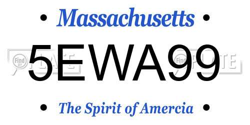 5EWA99 Massachusetts License Plate