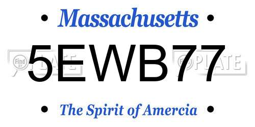 5EWB77 Massachusetts License Plate