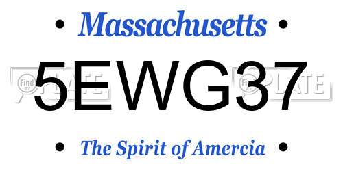 5EWG37 Massachusetts License Plate