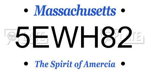 5EWH82 Massachusetts License Plate