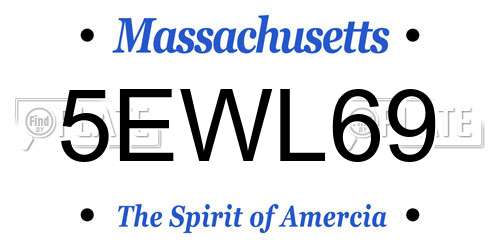 5EWL69 Massachusetts License Plate
