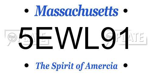 5EWL91 Massachusetts License Plate
