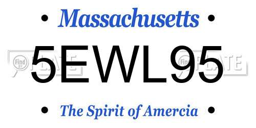 5EWL95 Massachusetts License Plate