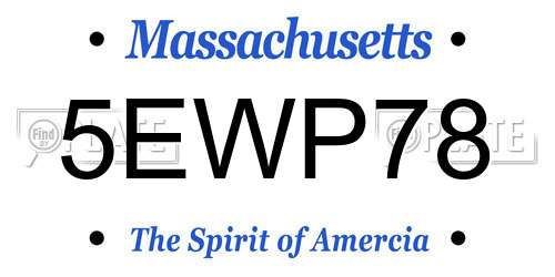 5EWP78 Massachusetts License Plate