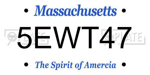 5EWT47 Massachusetts License Plate