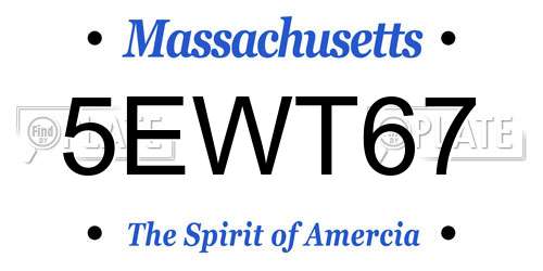 5EWT67 Massachusetts License Plate