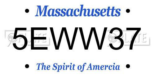 5EWW37 Massachusetts License Plate