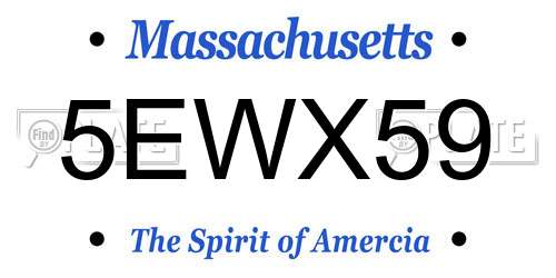 5EWX59 Massachusetts License Plate