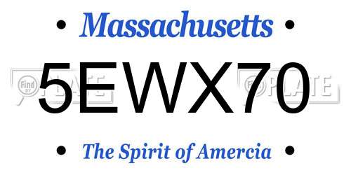 5EWX70 Massachusetts License Plate