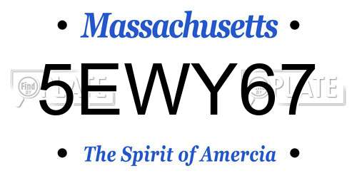 5EWY67 Massachusetts License Plate