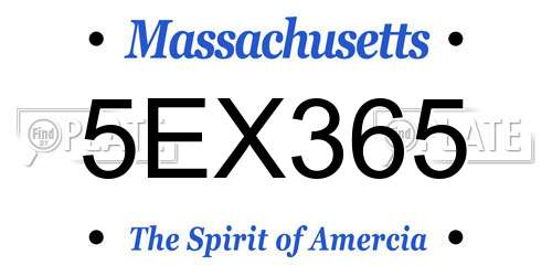 5EX365 Massachusetts License Plate