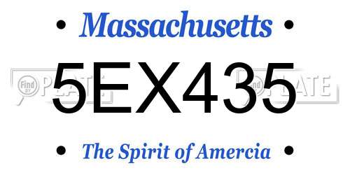 5EX435 Massachusetts License Plate