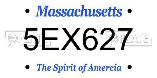 5EX627 Massachusetts License Plate