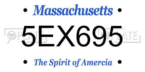 5EX695 Massachusetts License Plate