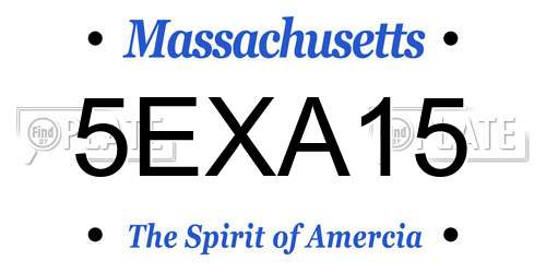 5EXA15 Massachusetts License Plate