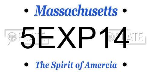 5EXP14 Massachusetts License Plate